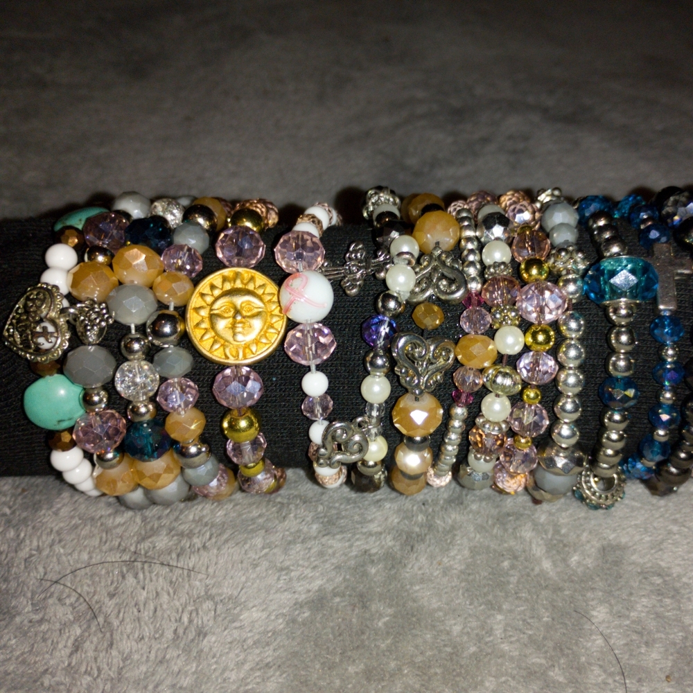 Elegant Multi-Color Beaded Bracelet Set